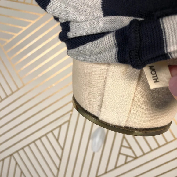 Anthropologie Moth Waterfall Sweater Cardigan Striped Tie Gray Blue Size XS‎ - Picture 8 of 8